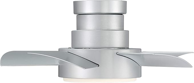 Vox Indoor and Outdoor 5-Blade Smart Flush Mount Ceiling Fan 26in Titanium with 3000K LED Light Kit and Remote Control