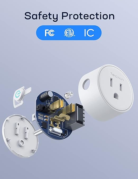 Smart Plug, Support Smart Life, Siri, SmartThings, Alexa Google Assistant for Voice Control, Remote Control, Timer, Mini Smart Outlet,No Hub Required,FCC ETL Certified