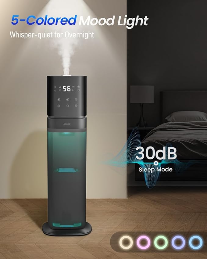 Humidifiers for Bedroom 2.1Gal/8L, Smart Humidifier Large room, Cool Mist Humidifiers for Bedroom Large Room with Extended Tube, WIFI App&Voice Control, Humidifiers for Home Baby Plants, Blue