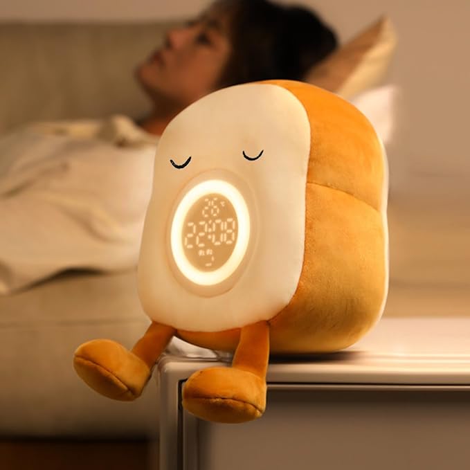 Toast - Bread LED Alarm Clocks,Multifunctional Dimmable Bedside Lamp, Home Decorations for Kids Teens Room Decor Desk Accessories