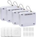SHIMIDO Upgraded Retractable Automatic Door Closer - Tool-Free Installation, Powerful 3.5lb Pull Shuts Doors Completely - Compact Universal Fit for Screen, Sliding & Almost All Doors (4 Pack White)