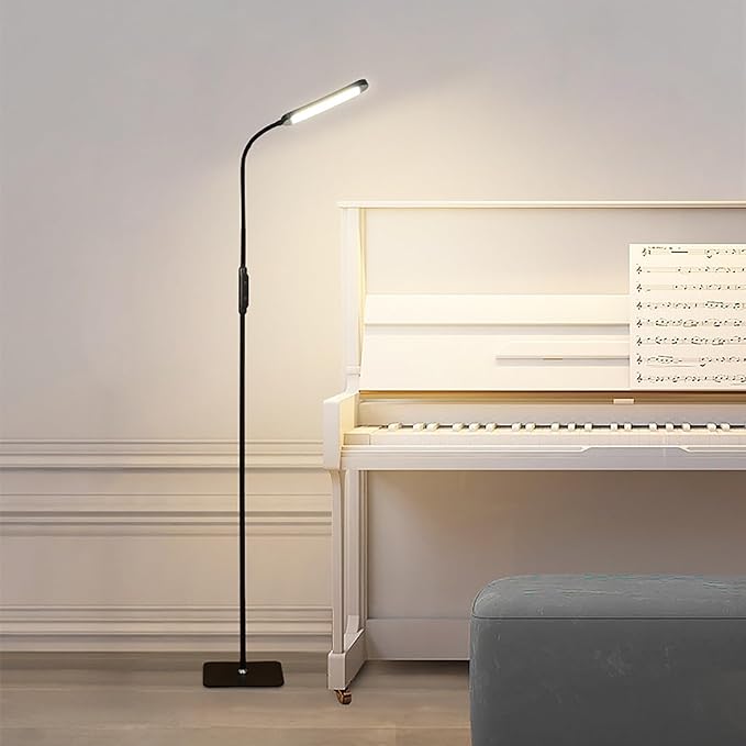 LED Floor Lamp for Living Room, Modern Standing LED Light, Adjustable Tall Floor Lamp for Bedroom Office Reading, Minimalist Standing Lamp with Soft Glow for Home Decor