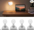 4 Pack Battery Operated Light Bulb, Stick-Up Battery Powered Wireless LED Closet Light Bulb, Self Adhesive Wall Light Fixture with Pull Chain for Cabinet Bedroom Kitchen, 3000K Warm White