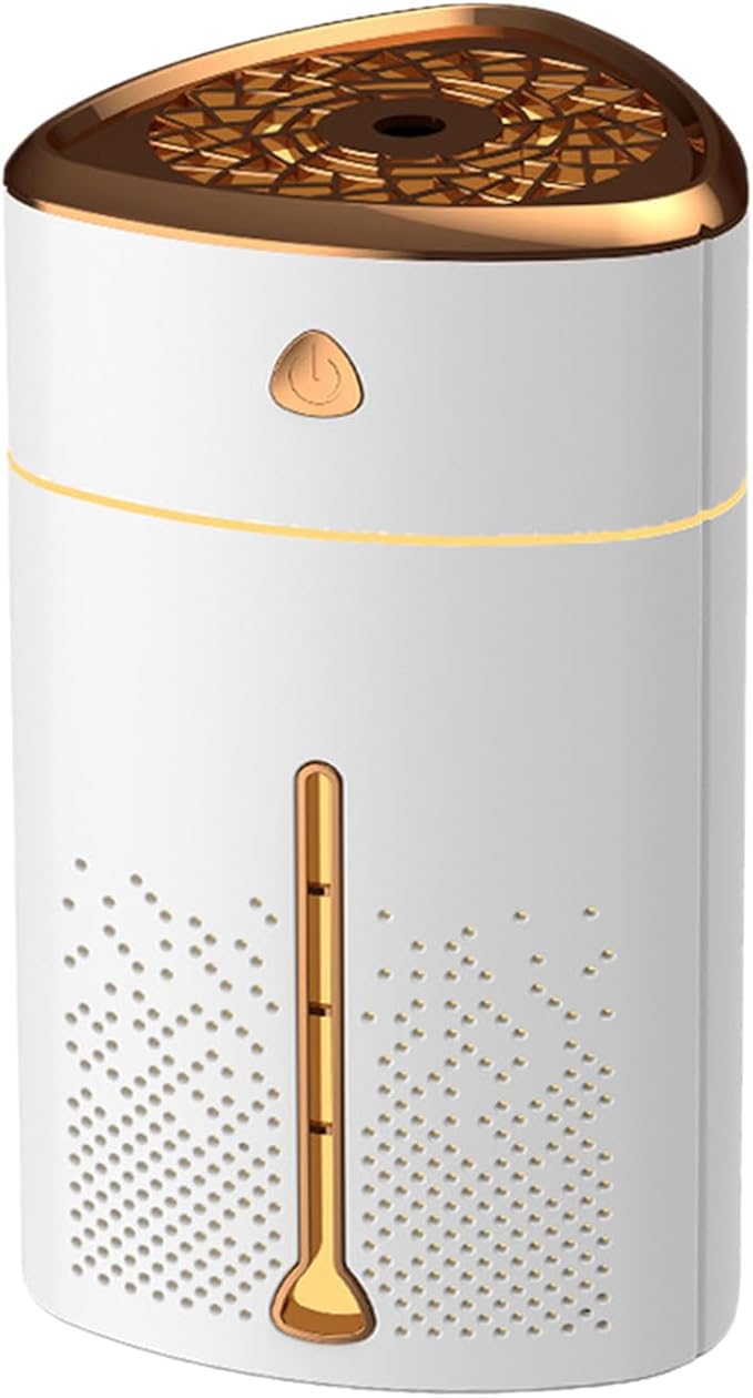 Travel Humidifier, 1000mL Mist Humidifier Diffuser Essential Oil Diffuser Aromatherapy Diffuser with 7 Color Changing LED Lights for Homes, Cars, and Offices (White)