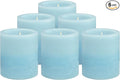 FURORA LIGHTING Blue Real Wax LED Votive Tealight Candles Pack of 6, Flameless Flickering Candles for Delicate Home Décor, 1.95’’(W) x 2.17’’(H), Batteries Included