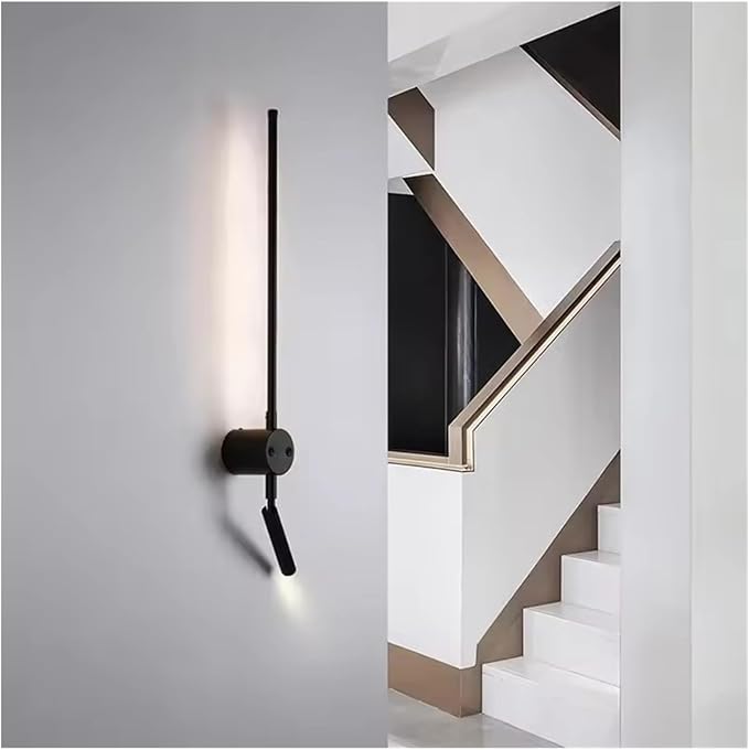Minimalist Lines LED Wall Lamp Bedroom Decoration Indoor Living Room Fixture Black Wall Lights Stair Hallway Background Sconces,Energy Conservation Wall Light
