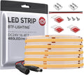 BTF-LIGHTING FCOB COB LED Strip Orange Color 480LED/m 16.4FT DC24V Flexible High Density Uniform Light 8mm Width Bright Dimmable LED Ribbon for Bedroom Indoor Decor(No Adapter or Controller)