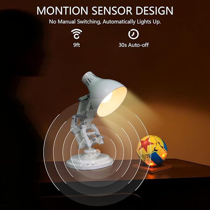 Smart Motion Sensor LED Light Kit for Lego 21357 Pixar Luxo Jr Lamp - Automatic Night Light with 9ft Activation, Lighting Compatible with Lego Building 21357, Creative Gift for Adults