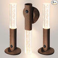 Motion Sensor Night Lights Indoor, Rechargeable Night Lights Wall Sconces Wooden Set of 3, Battery Powered Magnetic Wall Sconces Decor for Bedroom, Hallway, Bathroom, Stairway, Closet（Walnut Wood）