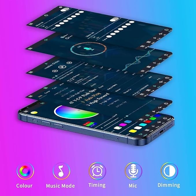 9.8FT USB LED Neon Rope Light,Smart RGB IC Led Strip Lights for Bedroom,Music Sync LED Neon Light Strip,APP and 24Keys Wireless Remote,DIY Ideas,Gaming Room,Home Decorations,Christmas Gift