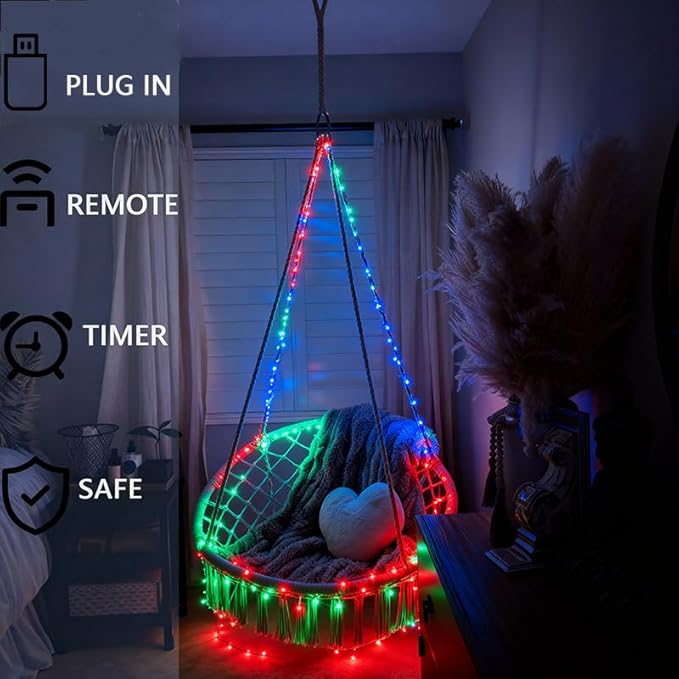USB Fairy Lights Plug in, 33 Feet 100 LED Twinkle String Lights with Remote and Timer, Waterproof 8 Modes for Bedroom Indoor Wreath DIY Party Wedding Christmas Holiday Decoration(2 Pack Multicolor)