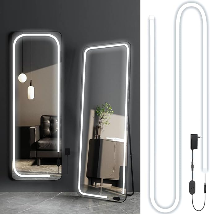 Led Vanity Mirror Lights, 13.2FT 6000k Full Body Mirror Light Strip, Stick on Vanity Lights with AC Adapter Touch Control, Makeup Lighting for Full Body Mirror/Makeup Table/Bathroom