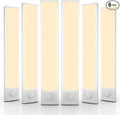 6 Pack Under Cabinet Lights Wireless, 58 LED Motion Sensor Light Indoor Rechargeable Magnetic Closet Lights Battery Operated, Under Counter Lights for Kitchen, Wardrobe, Stairs, Warm Light