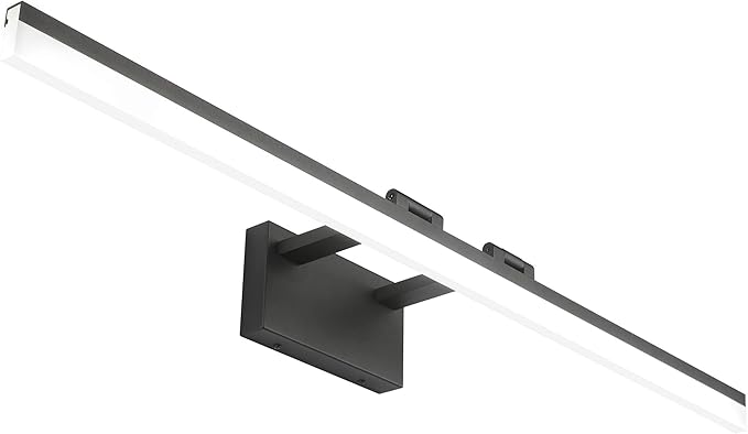 SOLFART Modern Bathroom Light Fixtures 39.3Inch Modern LED Vanity Lights Above Mirror Fixture Acrylic Black Light Strip