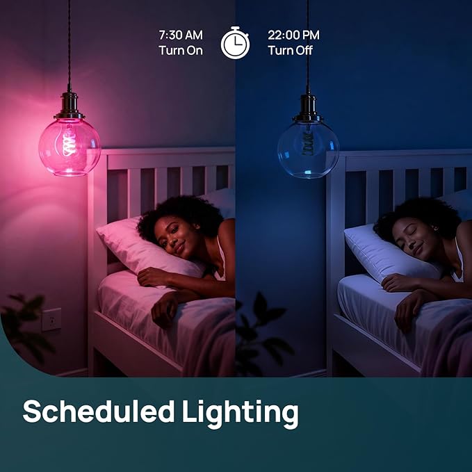 Linkind Matter Smart Light Bulbs, A19 Edison Filament Vintage Color Changing Light Bulbs, Warm&Daylight White(1800K-6500K), Compatible with Alexa, E26 LED 60W 850LM, 2.4GHZ WiFi Only, 1Pack