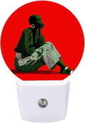 Plug in Night Light with LED & Smart Light Sensor, Striped Dialogue Auto-On/Off Night Lights Plug Into Wall for Bedroom, Bathroom, Hallway, Stairway