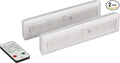 Ecolight 9-inch Bar Lights - 2-Pack, Battery Operated, Tap on/Off - White Color Changing, Dimmable, IR Remote with Timer - 80 Lumen, 30,000 Hour Rated Lamp Life - White Finish