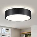 Dimmable LED Flush Mount Ceiling Light Fixture,Modern Black Round Ceiling Light,5CCT 2700K-6000K Metal Lighting for Bedroom Kitchen Hallway Laundry Room Entryway Bathroom-11.8in