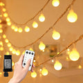 180ft Globe String Lights with 16ft Extended Lead & Stable Remote - 300 LED Warm White, 8 Distinct Modes, IP44 Waterproof & UL Listed for Backyard Wedding Patio Garden Large Area Decoration