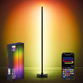 Floor Lamp,RGBICW Led Lamp Compatible with Alexa and Google Assistant,60 Inch 4 Segment Detachable Corner Light with Square Base for Living Room and Bedroom Ambient Lighting