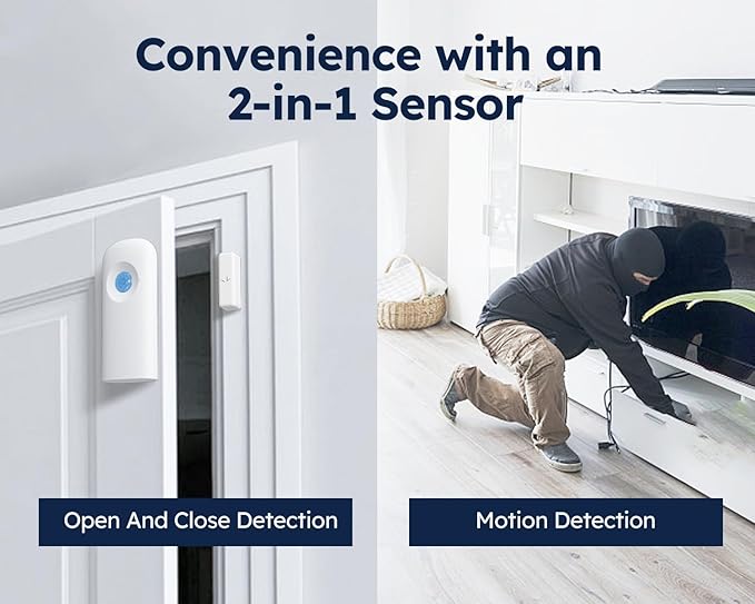 tolviviov Alarm System Wireless, DIY Door Alarm System for Home Security, Smart App Alerts, 7-Piece Kit, No Monthly fee, WiFi Alarm, Door Window Motion Sensor, for Home Security, and Kids Safety