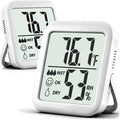 Antonki 2 Pack Room Thermometer for Home, Hygrometer Indoor Humidity Meter Gauge, Digital Temperature and Humidity Monitor Sensor for House, Terrarium, Incubator, Greenhouse - Battery Included