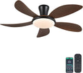 PHORUS Low Profile Ceiling Fans with Lights and Remote/APP,48 Inch Modern LED Ceiling Fans with Quiet Reversible DC Motor, Dimmable 3 Colors 6 Speeds