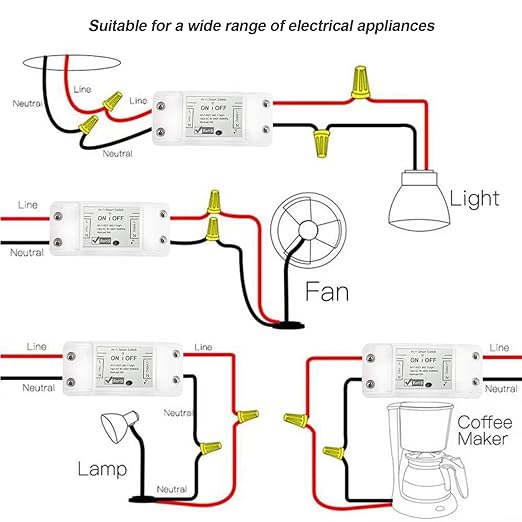 10A Wireless Smart Switch, Wi-Fi Light Switch Compatible with Alexa & Google Home & SmartThings, FCC Certified, No Hub Required Support DIY Module(4 Pack)