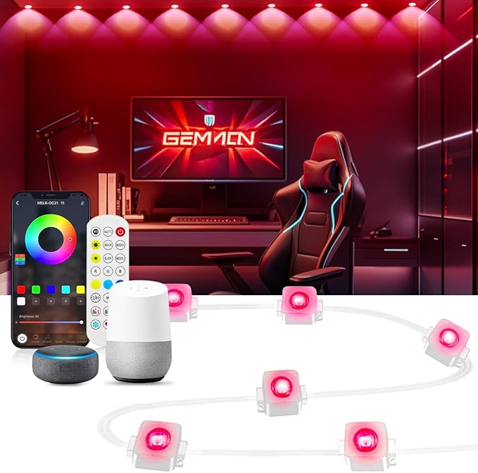 Smart RGB+IC Permanent LED Lights 16.4Ft USB Powered, App/Alexa/Remote Control, Music Sync Indoor Ambient Lighting for Bedroom, Gaming Room, TV Backlight, Home Decor (17 LEDs + Dynamic Effects)