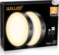 WILLED Tap Light Rechargeable, 3000K Dimmable Touch Light Buit-in 1000mAh Large Battery, Stick on Closet Light, Portable LED Puck Night Lights for Cabinet, Wardrobe, Counter, Kitchen, Bedroom (2 Pack)