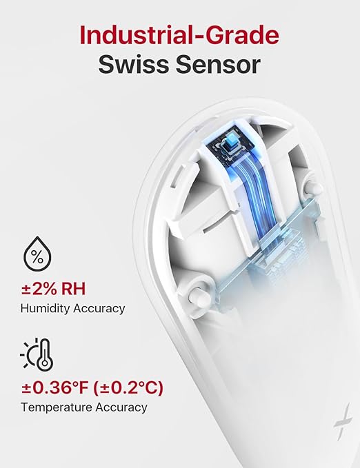 X-Sense Indoor WiFi Thermometer Hygrometer, Room Thermometer with App Control, Temperature Sensor for House, Room, Wine Cellar, Basements, Data Storage Export at No Charge, 3 Sensors & 1 Base Station