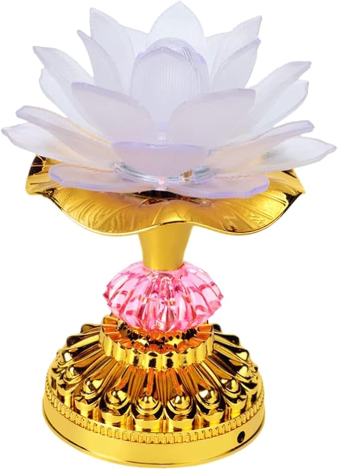SUPVOX LED Lotus Shaped Lamp Home Decoration Color Changing Desktop Light Buddha Lamp Ornament for Meditation and Spiritual Zen Decor