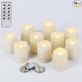 DRomance Flameless Flickering LED Votive Candles with Remote, Battery Operated TeaLights Battery Included,Warm White Light 1.5 x 2 inch Set of 10 for Christmas Decoration