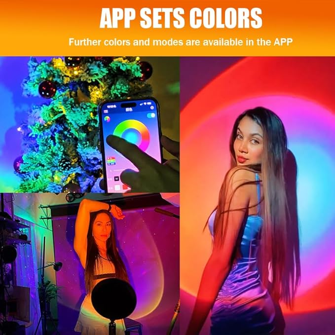 Sunset Lamp Projector Led Lights for Bedroom Night Light RGB Lights Sun Sunlight Sunrise Lamp Mood Lighting Home/Room Decor Christmas Gifts for Women,Tabletop Multicolor