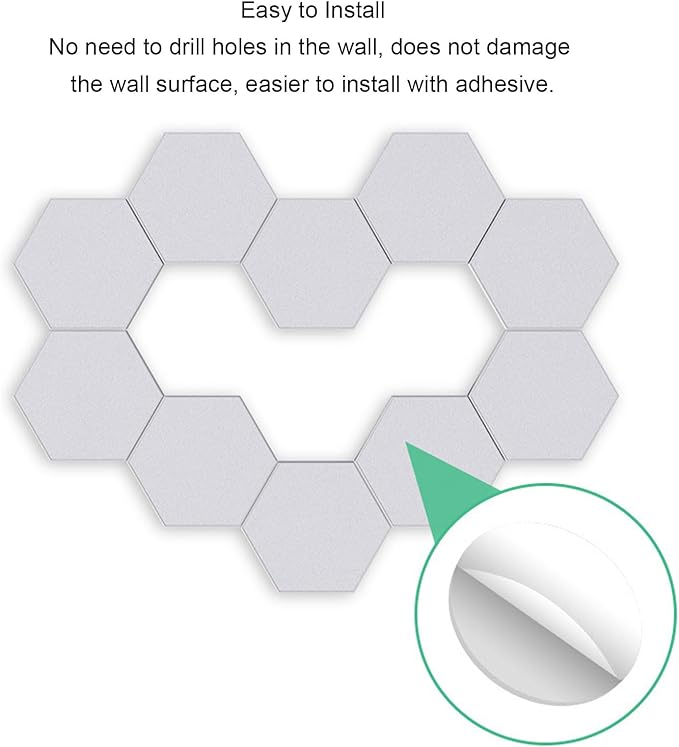 Jectse Hexagon Lights, Smart LED Wall Lights Touch Control Hexagon Light Panels with USB Cable, Hexagon LED Lights Gaming Lights for Home Decor (3 Colors)