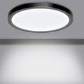 LED Flush Mount Ceiling Light Fixture, 24W 12Inch 3000K/3500K/4500K/5000K/6500K 5 Color Changeable 2880LM Low Profile Ceiling Light for Bedroom, Living Room, Dining Room, Hallway Black