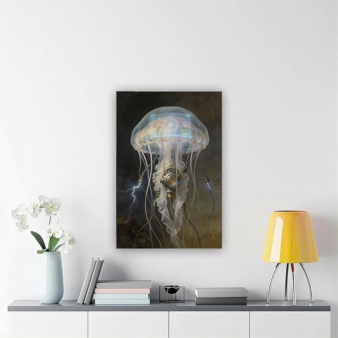Framed Fantasy Wall Art for Living Room TV Wall Futuristic Tech Inspired Home Decor 20x30inch(50x75cm)