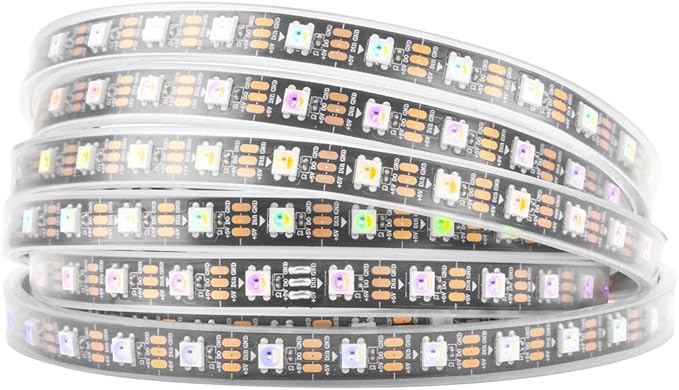 BTF-LIGHTING RGBW RGB+Cool White SK6812 (Similar WS2812B) 4 Colors in 1 LED Strip Individually Addressable 16.4ft 60Pixel/m 300LED Light Dream Color IP67 DC5V Black PCB (No Adapter or Controller)