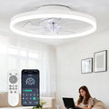 20" Low Profile Ceiling Fans with Lights and Remote & APP, Dimmable 3000-6500K LED Fandelier Ceiling Fan with Light, Modern Flush Mount Ceiling Fan Light for Living Room, Bedroom and Kitchen