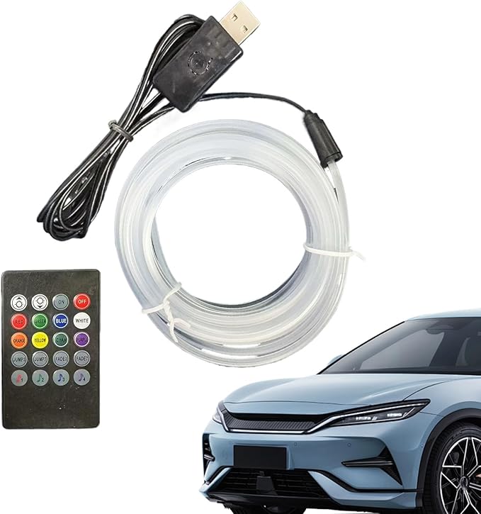 Sound Activated LED Lights - 7 Color Voice Controlled Strip, Music Ambient Bar, RGB Decorative Lighting | Flexible Car Trim for Dashboard Monitor TV Shelf Bedroom Living Room Eaves Courtyard Home