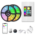 LANBON L8 LCD Smart Light Strip Switch, with 32.8FT LED Strip Lights, 2.4G WiFi Wall Touchscreen Switch Support to DIY Brightness/Colors, Compatible with Alexa/Google Home, APP Remote Control, L8-HLS