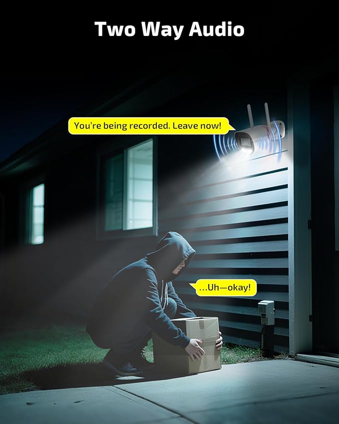 OHWOAI 《Dual Band WiFi & IP65 Waterproof》Wireless Outdoor Security Camera with Color Night Vision, Motion Detection, Remote Viewing WiFi Cameras, Home Video Surveillance