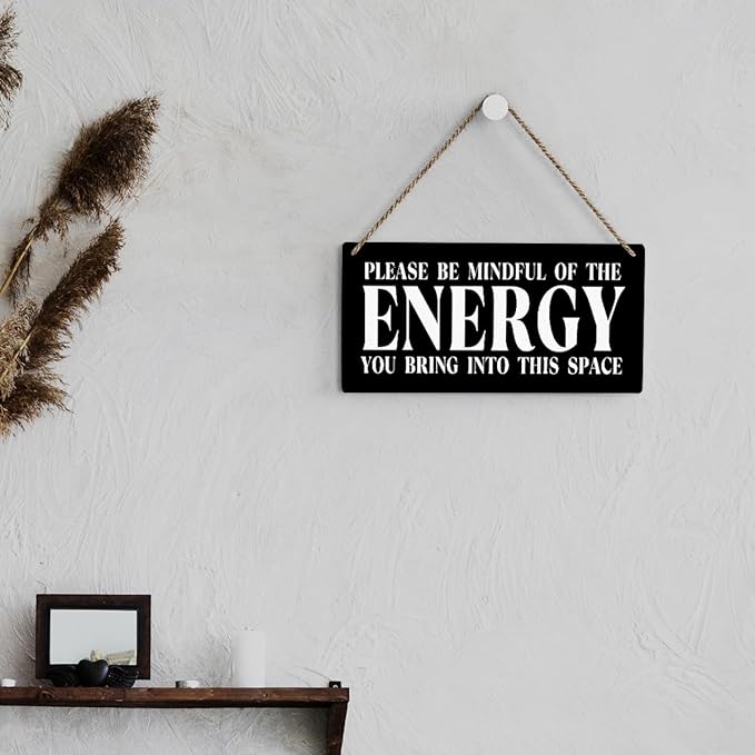 Black Spiritual Meditation Room Decor - Inspirational Spa Wall Decor Wood Plaque Sign - Positive Affirmations Hanging Door Sign for Home Office Yoga