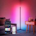 Generic RGB Corner Floor Lamp, Smart WiFi App Control, DIY Mode, Music Sync, Timer Setting, LED Corner Lamp for Bedroom, Living Room, TV, Game Room - Right Angle Base