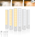 Under Cabinet Lighting Wireless, 2200mAH Rechargeable Stair Lights, 6 Pack -3 Color Temperatures &2 Modes, Equipped with a 3-in-1 Charging Cable, Under Counter Lights for Kitchen