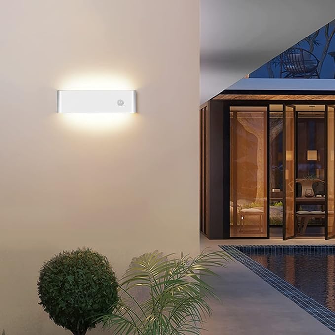 LED Hardwired Motion Sensor Light Indoor Wall Sconce, Motion Sensor Wall Light Indoor Sconce Wall Aluminum Modern Wall Sconce for Living Room Hallway Stair 12W Warm White(Not Battery Operated)
