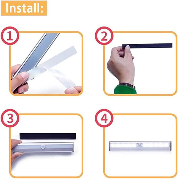 Motion Sensor LED Strip Lights with Infrared Human Detection, Easy Peel Stick Install for RV Interior, Energy Efficient Automobile Lighting Solution