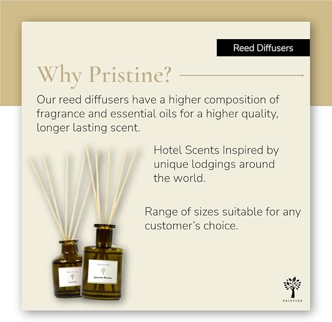 PRISTINE English Country Inn Reed Diffuser for Home | Fresh Blend of Strawberry, Vanilla, Musk Reed Diffuser Set, Oil & Reed Diffuser Sticks | Home & Office Decor | Fragrance