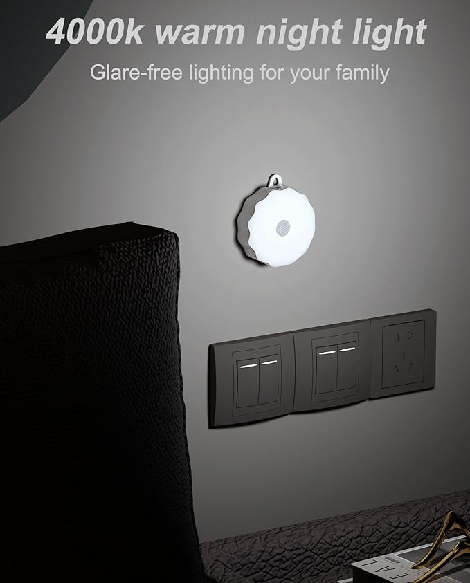 3-Pack Battery Operated Motion Sensor Lights, Stick-On Night Light, Wireless Closet Light for Cabinets, Kitchen, Stairs, Hallway,Indoor Use