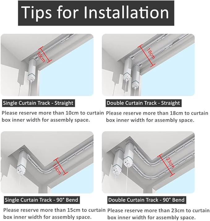 Smart Curtains System, Electric Curtain Track Works with Apple Homekit, Automatic Curtain Opener with Electric Curtain Tracks, Compatible with Alexa Google Home Apple Home (2.1M (82.6 inch))